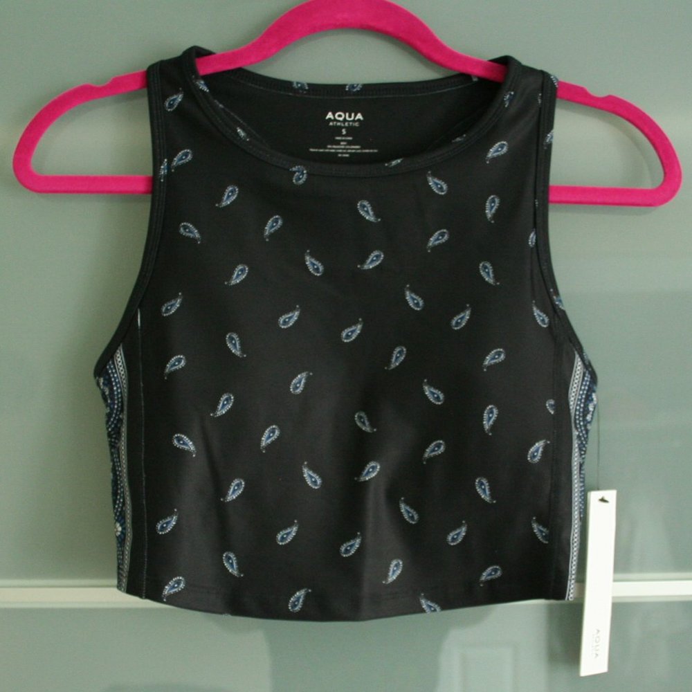AQUA cropped sports top